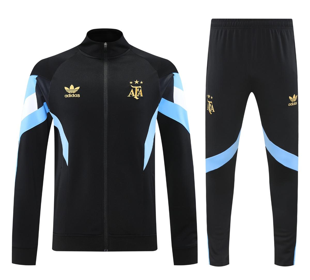 24/25 Argentina Black Full Zipper Jacket +Long Pants