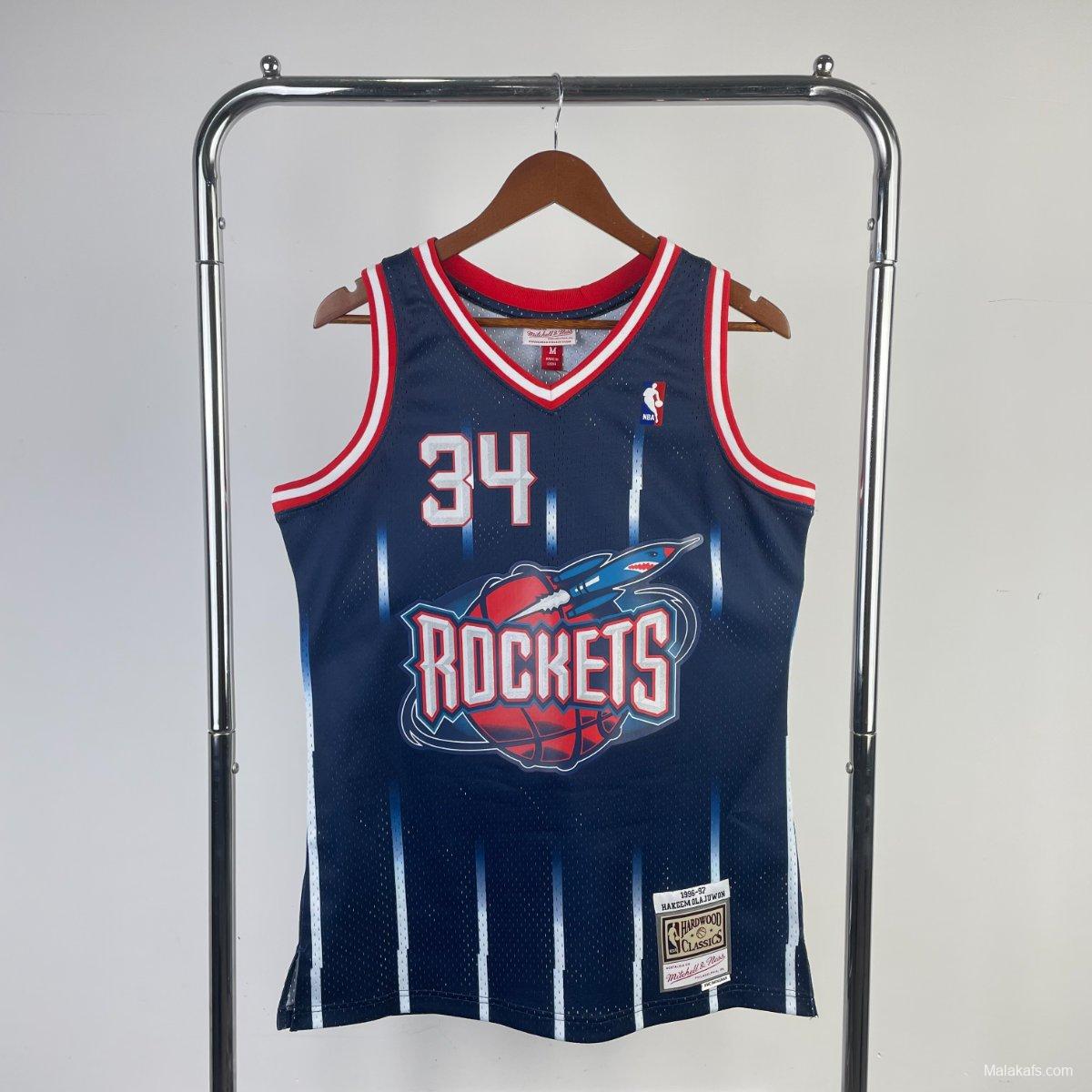 Houston Rockets #34 Hakeem Olayuwon 1996/97 Mitchell & Ness Edition