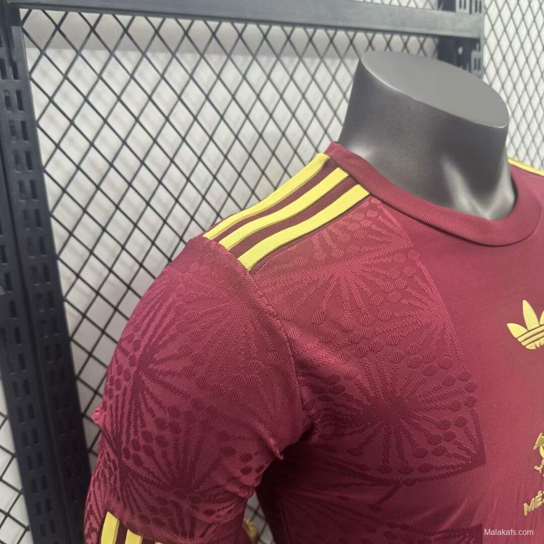 Player Version 2025 Mexico Gold Cup Wine Long Sleeve Jersey