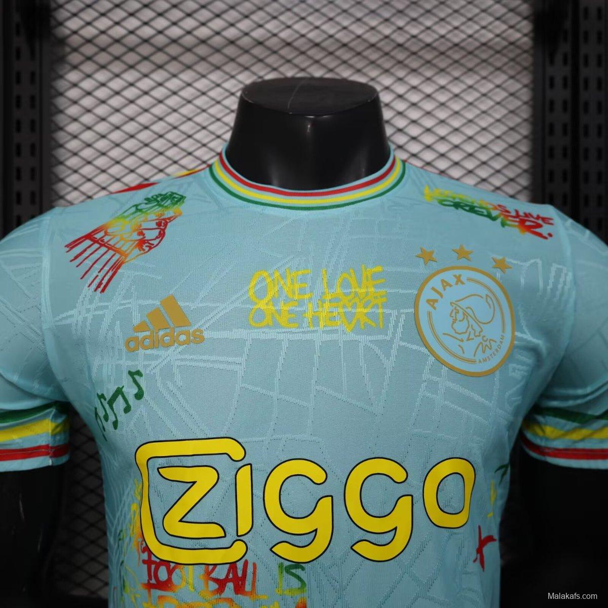 Player Version 25/26 Ajax Navy Skyblue with Bob Marley Tribute Jersey