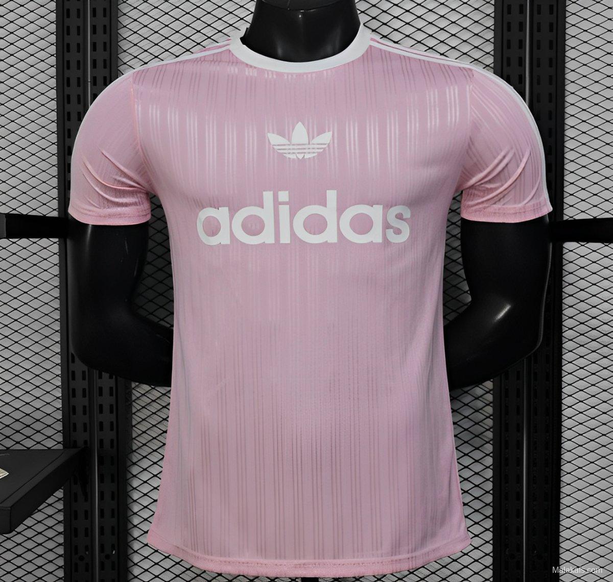 Player Version 2025 Adidas Light Pink Vertical Stripes Jersey