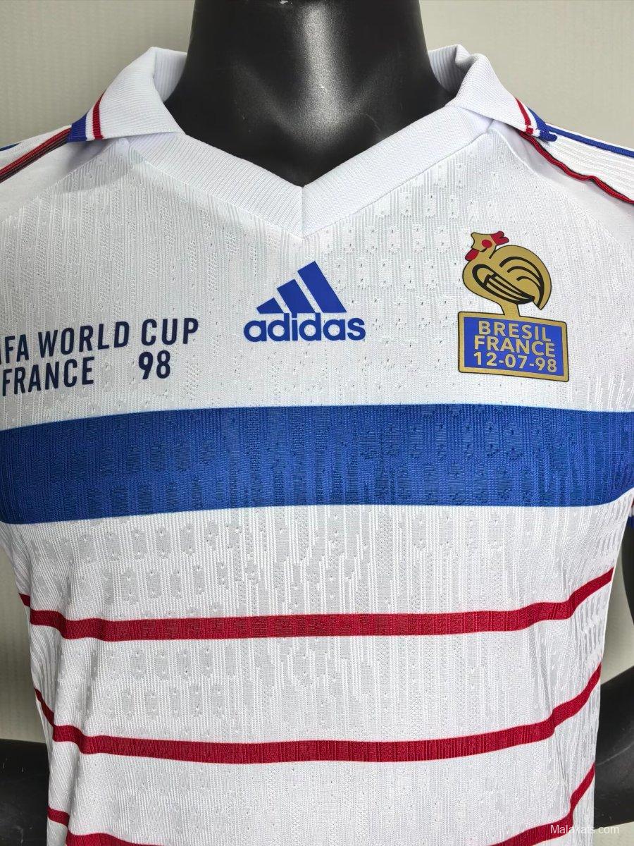 Player Version Retro 1998 France Away White Jersey