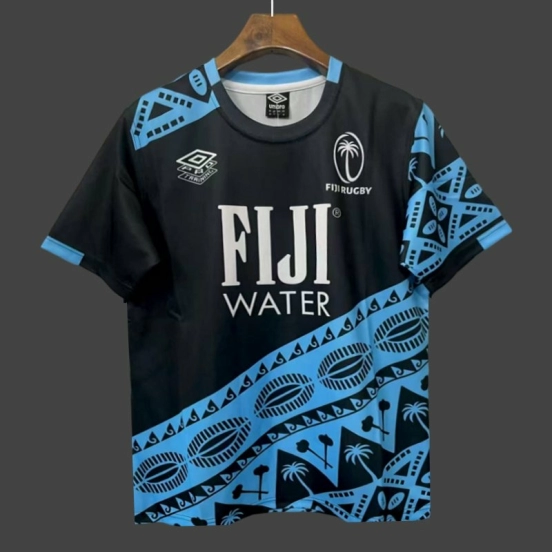 2026 Fiji Black with Pacific Island Art Jersey