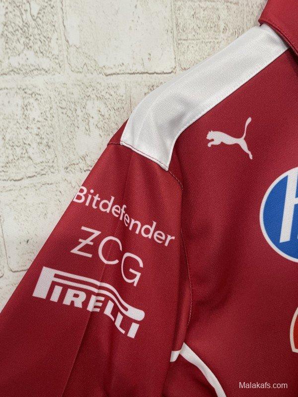 2025 F1 Scuderia Ferrari Red with White Trim Team Polo Shirt