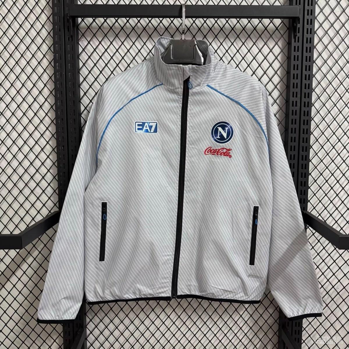 25/26 Napoli White Full Zipper Windbreaker