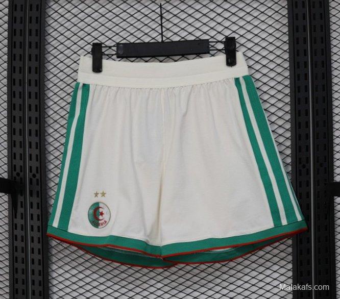 2026 Player Version Algeria White with Green Side Stripes Shorts
