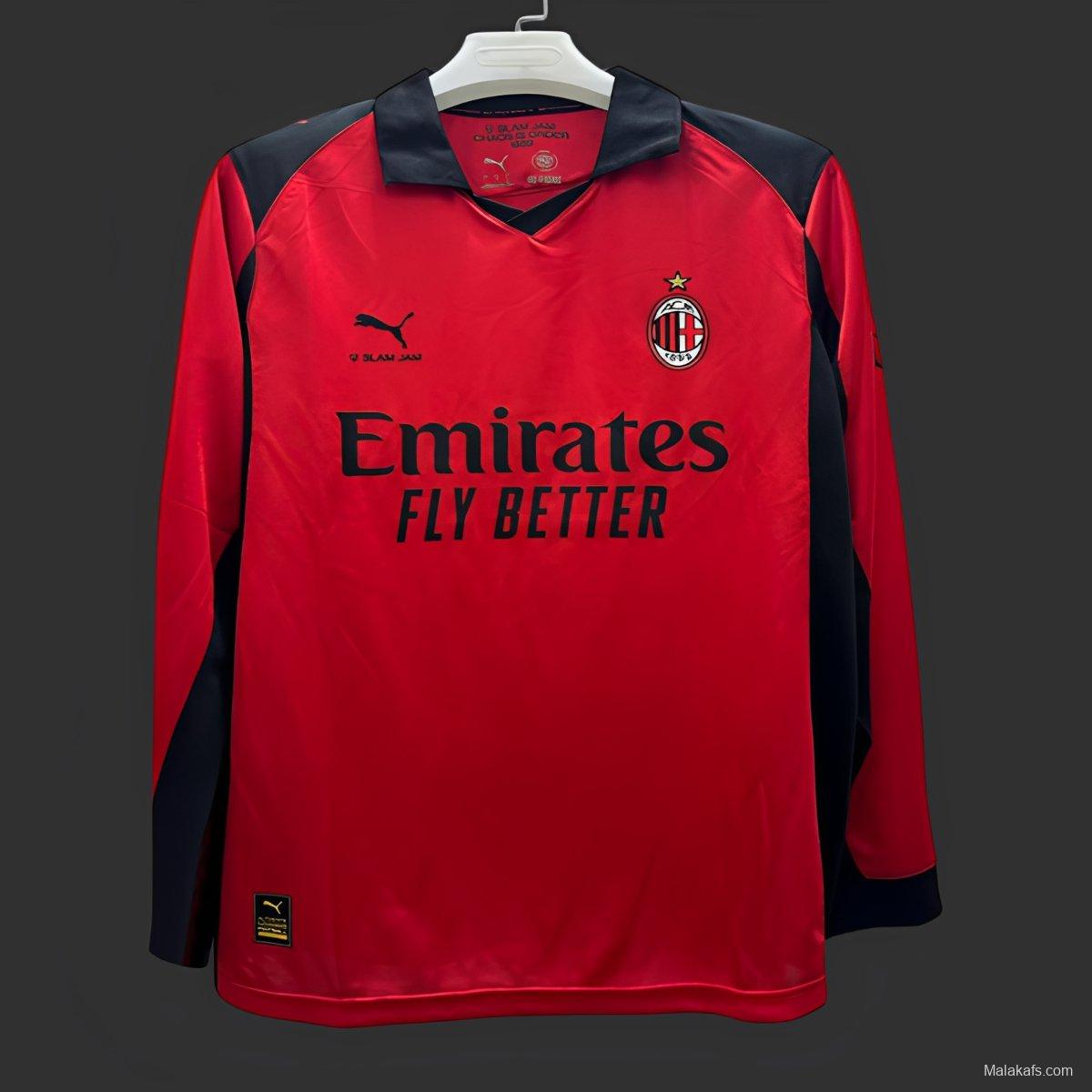 25/26 AC Milan x Slam Jam Limited Edition Long Sleeve Red Forth Jersey