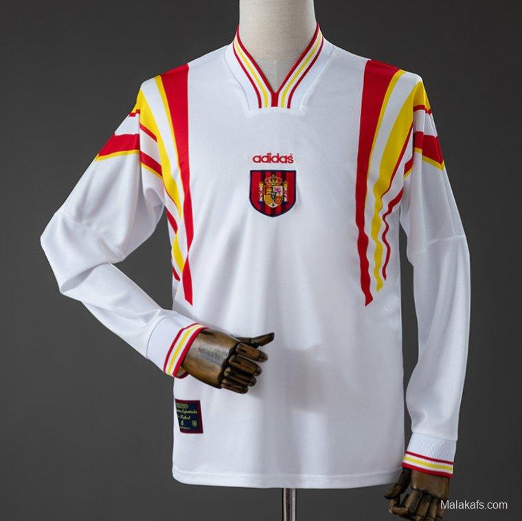 Retro Spain 1996  Away Retro Long Sleeve Jersey