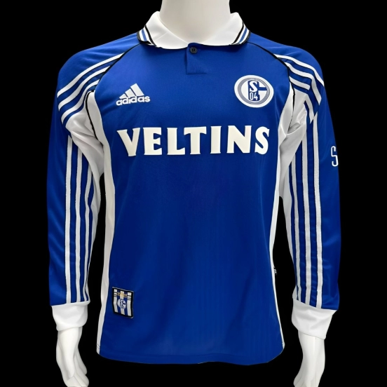 Retro 98/00 Schalke 04 Home Long Sleeve Jersey