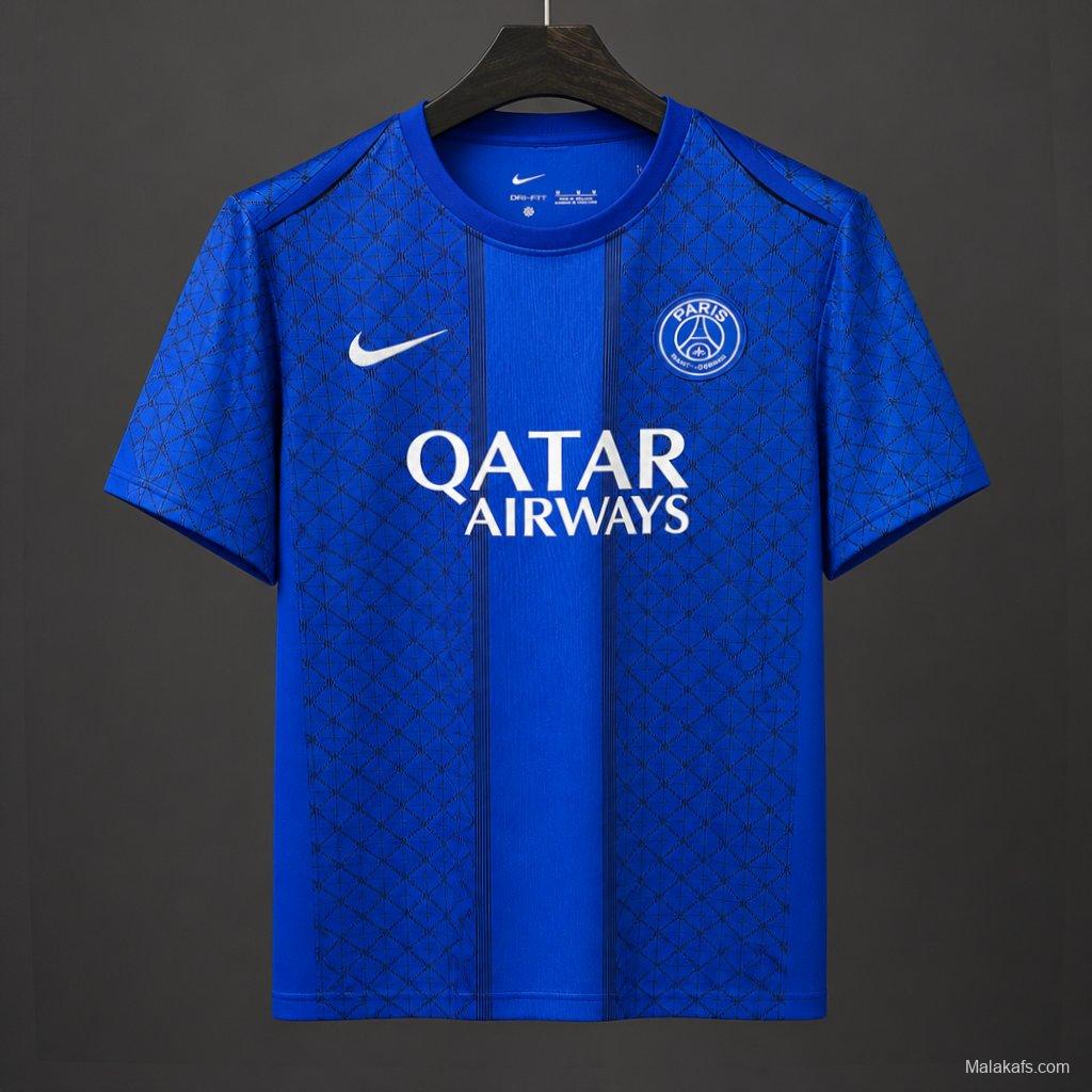 25/26 PSG Academy Pro Pre-Match Blue Paris Saint-Germain Geometric Pattern Pre-Match Jersey