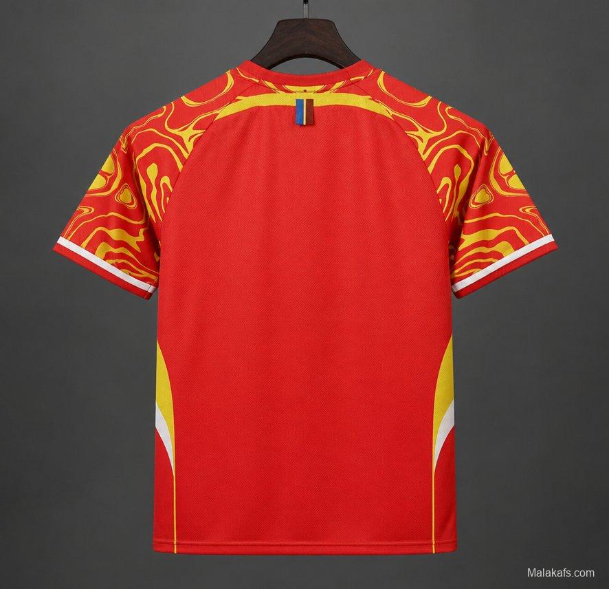 2026 DR Congo Red with Yellow  Third Jersey