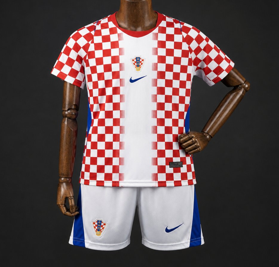 2026 Kids Croatia World Cup Home Kit