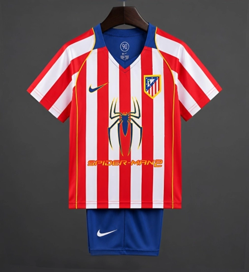Retro Kids 04/05 Atletico Madrid Home Jersey