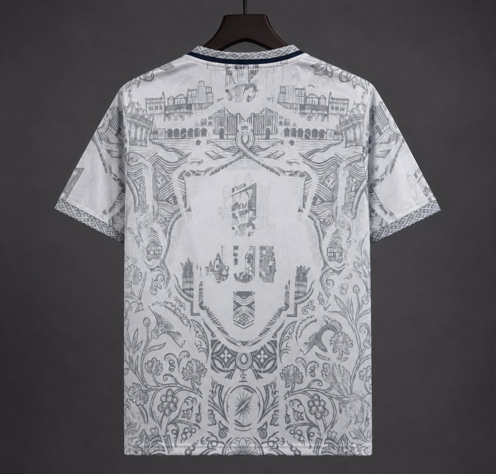 2026 Portugal White with Grey Azulejo Tile and Floral Tapestry Pattern Special Edition Jersey