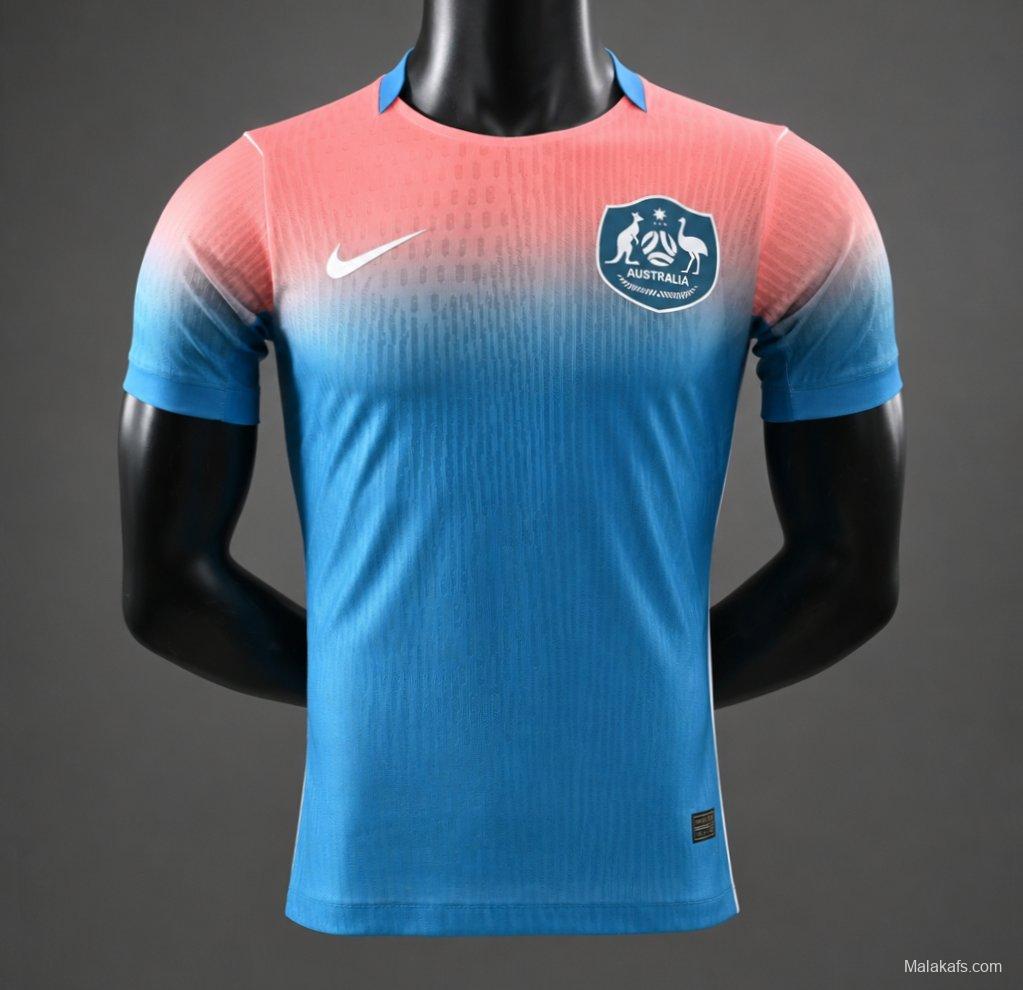 Player Version 2026 Australia Blue with Pink-to-Blue Gradient Away Jersey