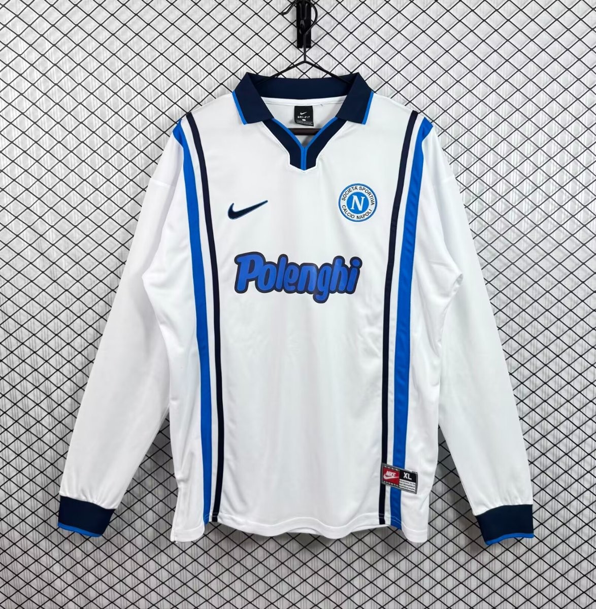 Retro 97/98 Napoli Away White Long Sleeve Jersey
