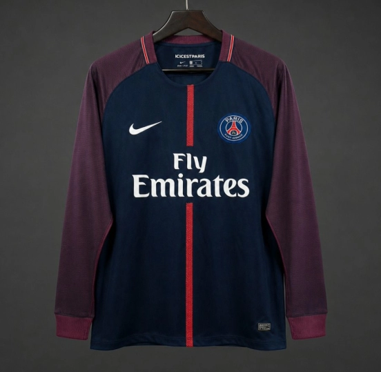 Retro 17/18 PSG Home Long Sleeve Jersey