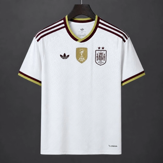 2 Star 2026 Spain Away White Jersey With Champion Patch