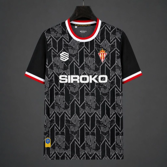 26/27 Sporting de Gijon Goalkeeper Home Black Jersey