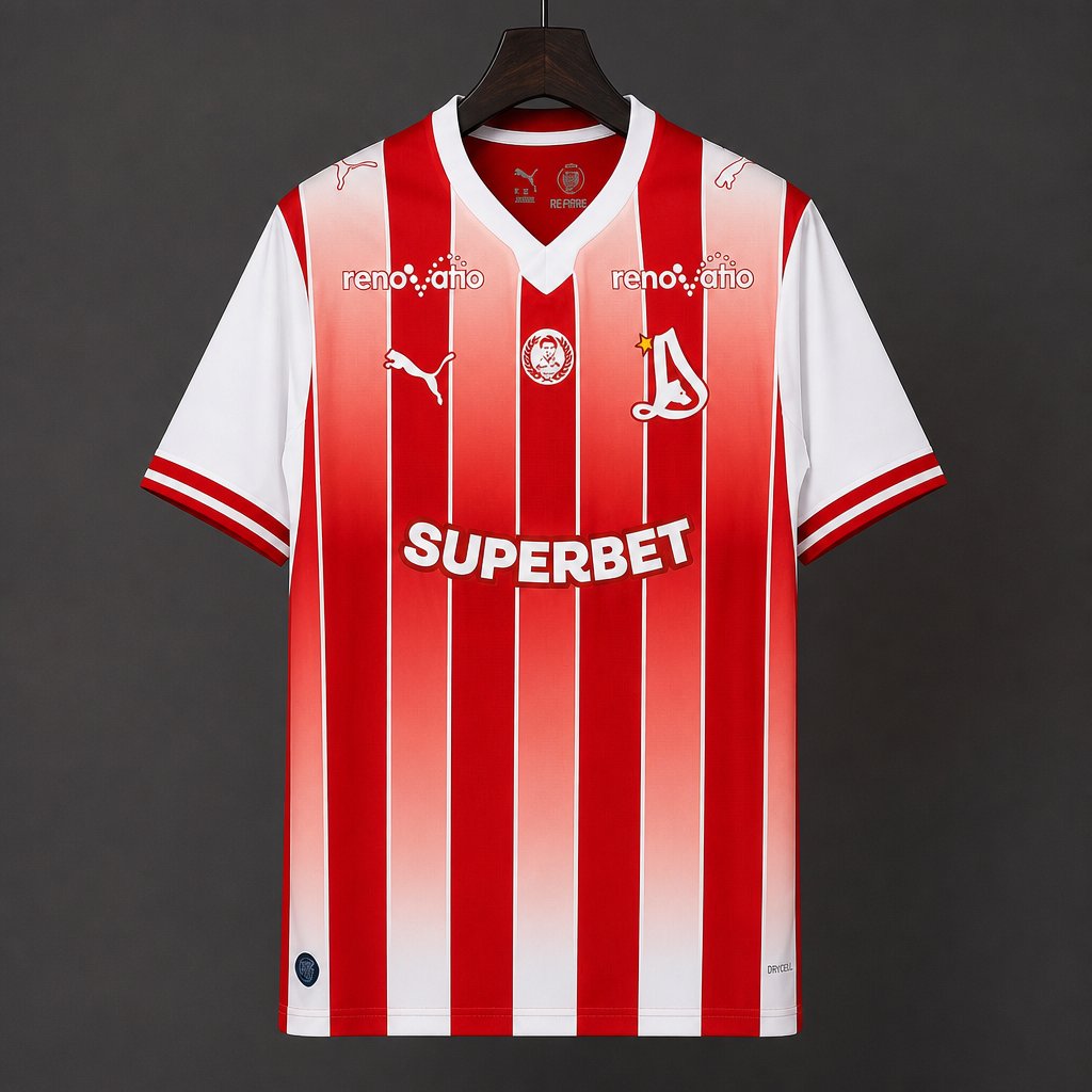 26/27 Dinamo Bucuresti Home Red&White Stripes Jersey