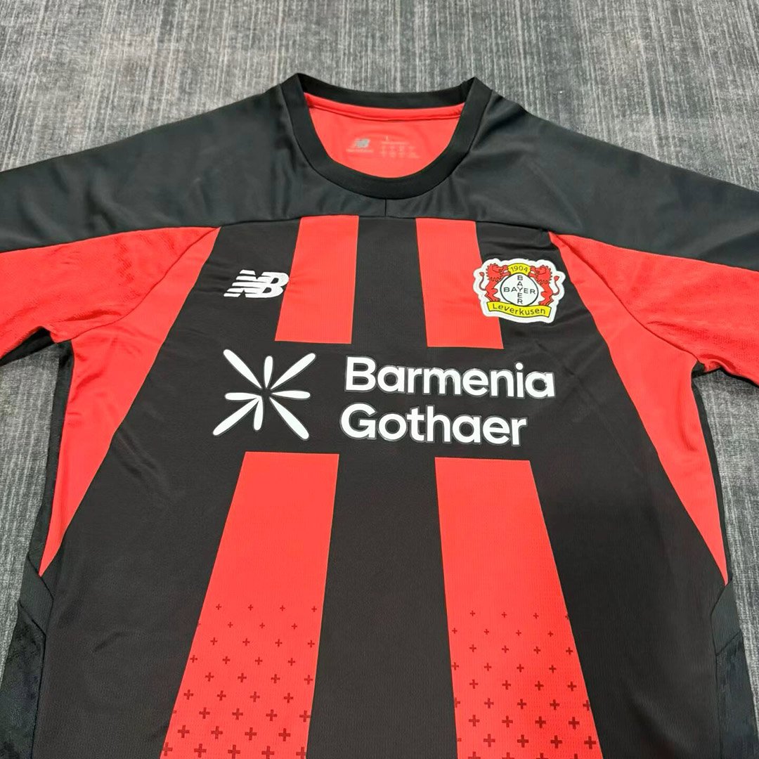 26/27 Bayer 04 Leverkusen Home Black/Red Vertical Stripes Jersey