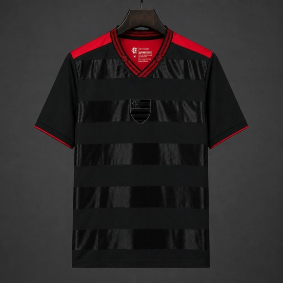 26/27  Flamengo Special Edition Black/Red Horizontal Stripes Jersey