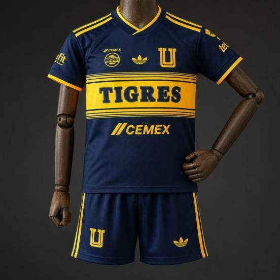 26/27 Kids Tigres UANL Navy Blue  Jersey Kit