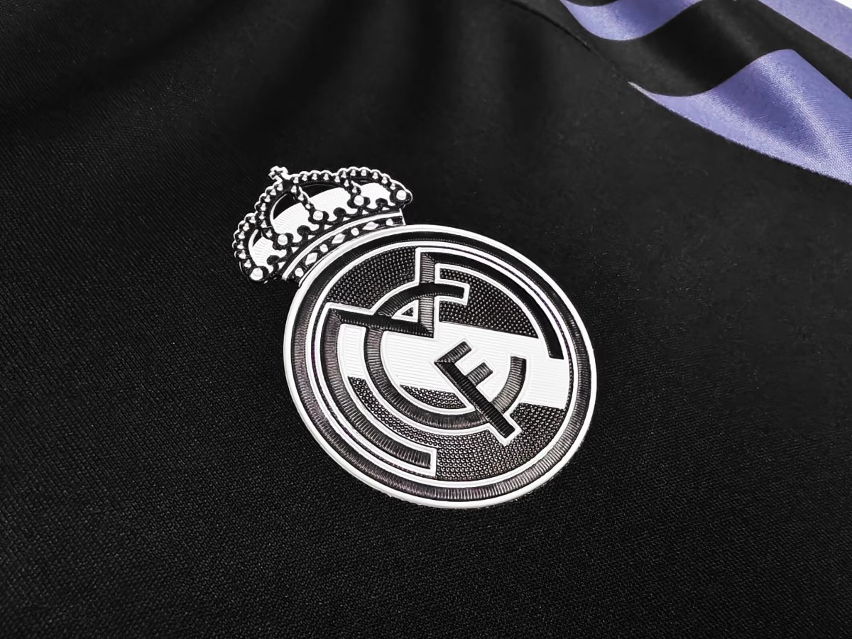 Retro 16/17 Real Madrid Black with Purple  Long Sleeve Jersey