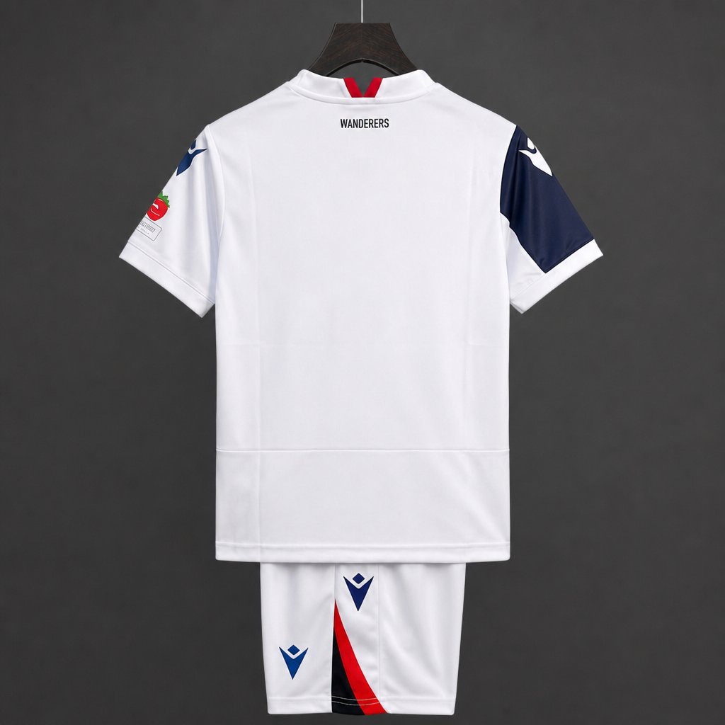 26/27 Kids Bolton Wanderers Home White  Jersey Kit