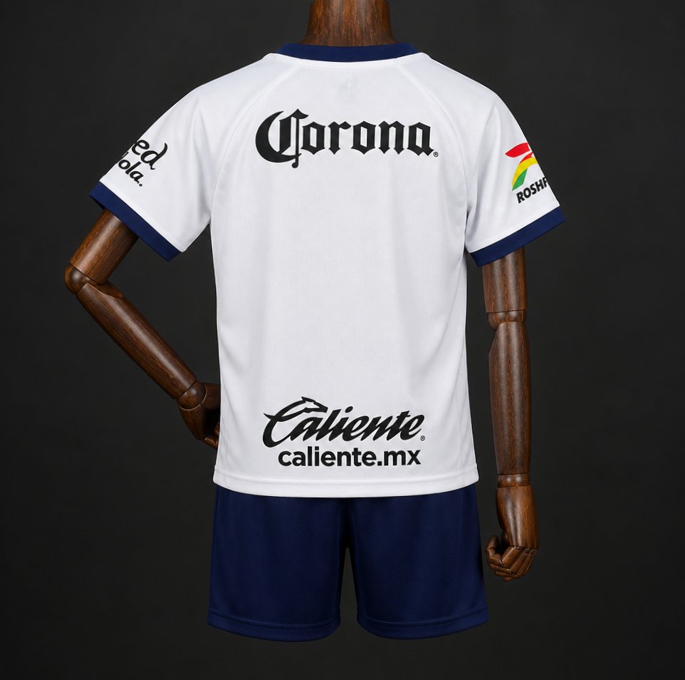 26/27 Kids Toluca Away White Jersey Kit