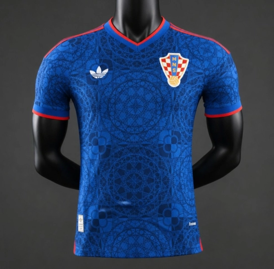 Player Version 2027 Croatia  Away Navy Blue Jersey