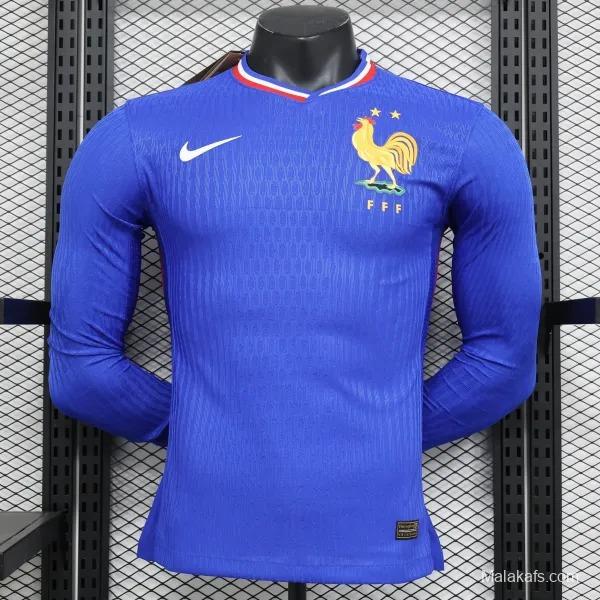 Player Version 2024 France Home Jersey Long Sleeve